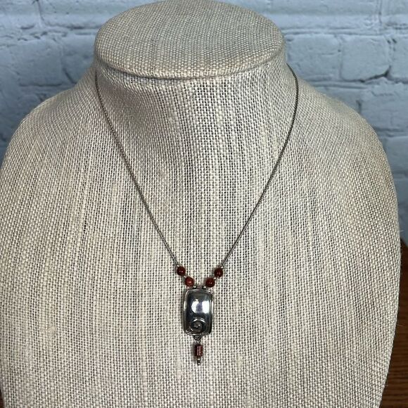 Silpada swirl necklace with rust beads - Picture 1 of 6